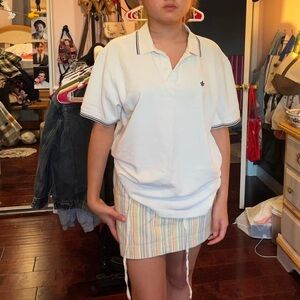 vintage white collared tee